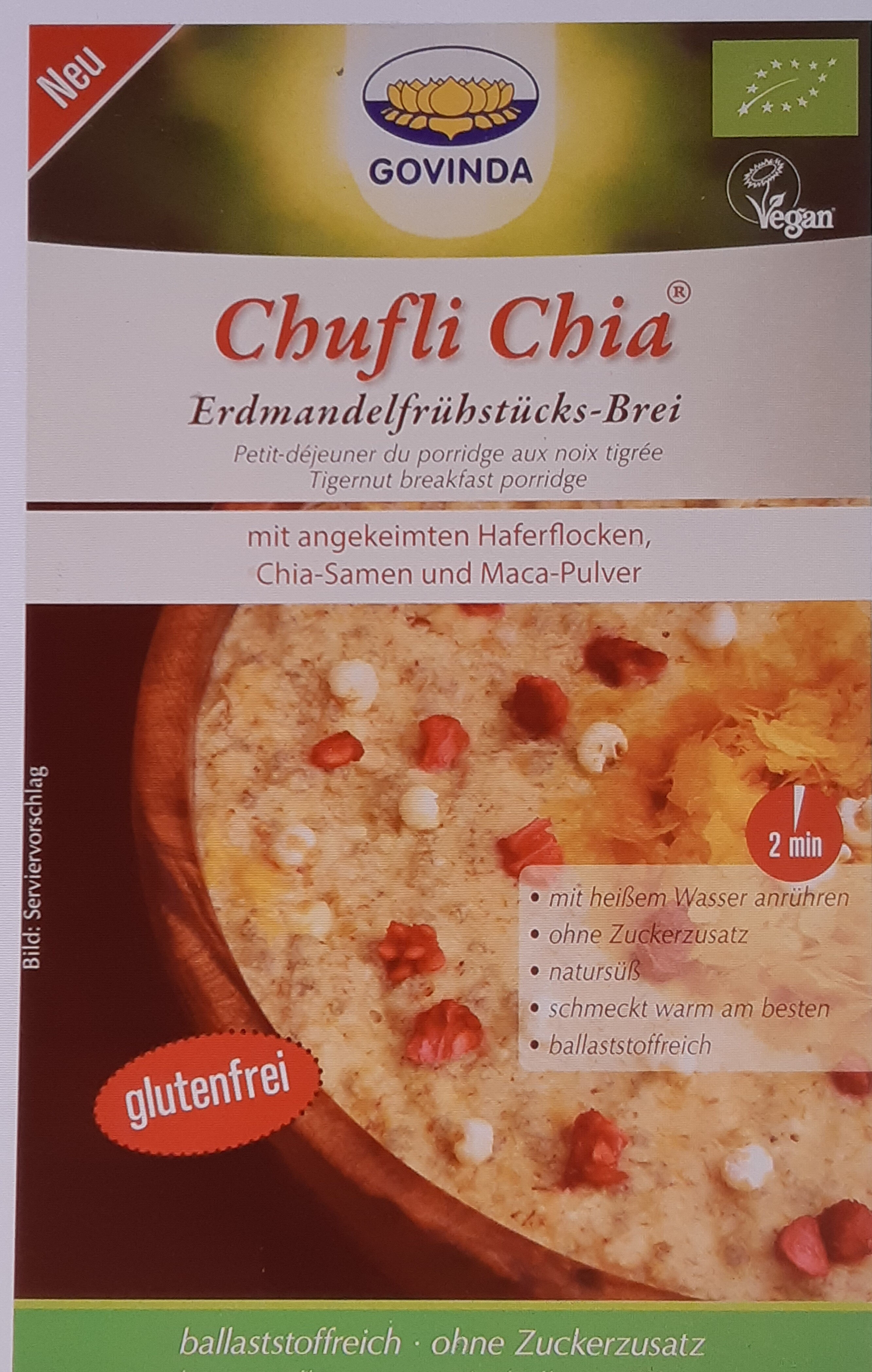 Govinda Chufli Chia Erdmandelfrühstücksbrei, 500 GR Packung - Zutaten - fr