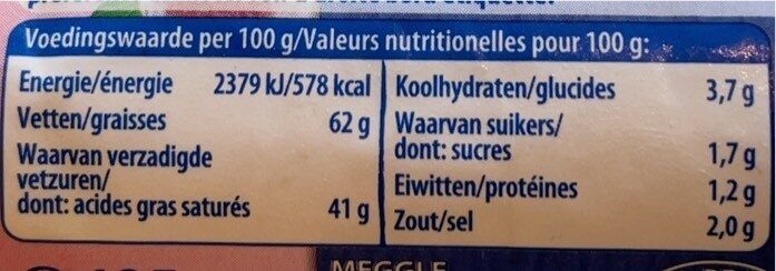 Knoblauchbutter - Tableau nutritionnel - de
