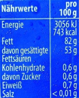 Feine Süßrahmbutter - Nutrition facts - de