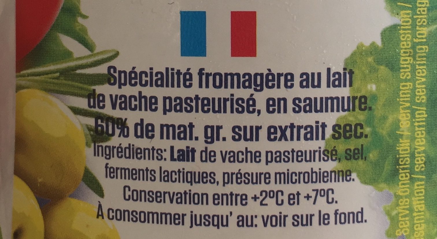 Baktat beyaz peynir - Ingredients - fr