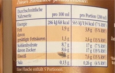 Frische Kakaomilch - Información nutricional - de