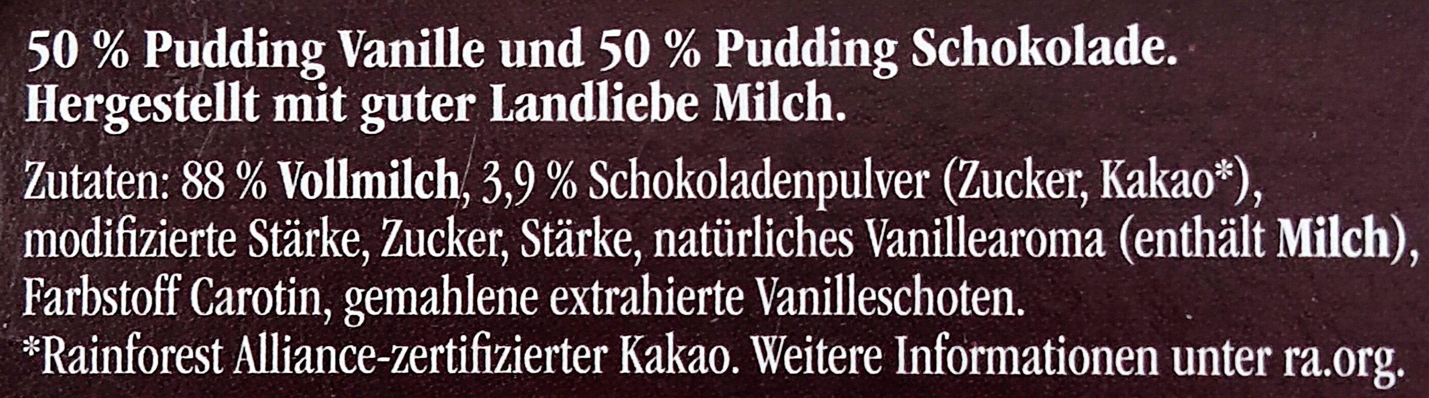 Vanille Pudding - Zutaten