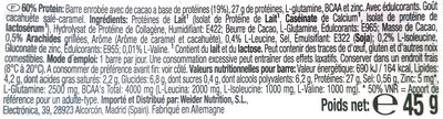 60% Protein Salted Peanut-caramel - Ingredients - fr