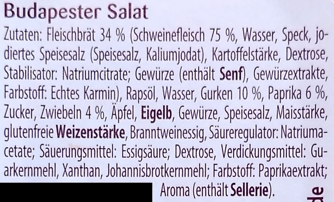 Meister Fleischsalat Budapester Art - Ingredients - de