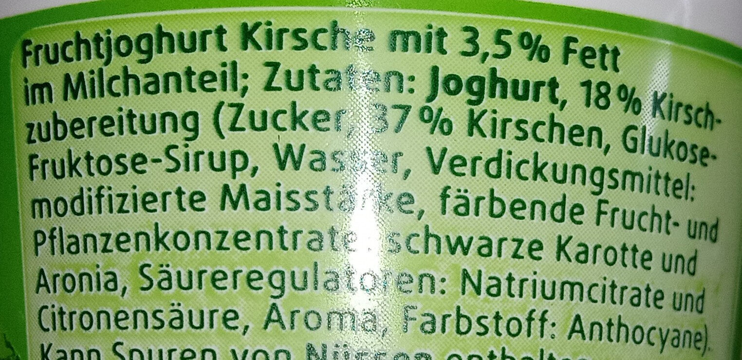 Jogi Kirsche - Ingredients - de