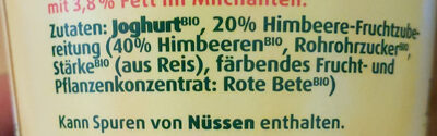 Bio Fruchtjoghurt Himbeere - Ingredients - de