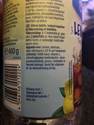 Lemon Tea Drink - Ingredienser