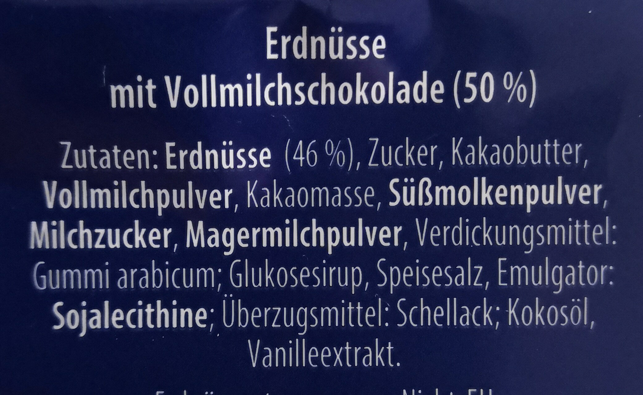 Schoko-Erdnüsse - Ingredients - de