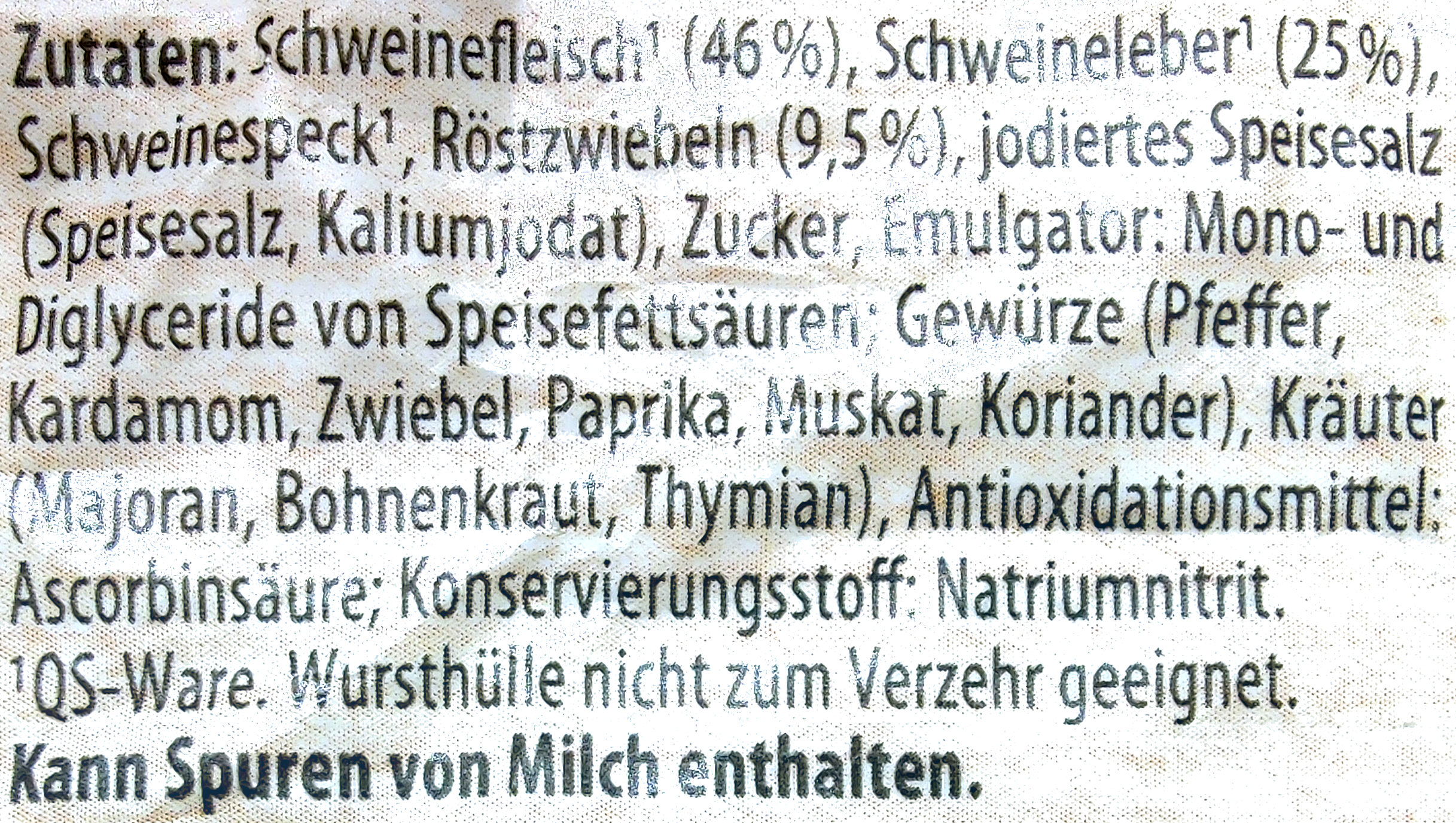 Röstzwiebel Leberwurst fein - Zutaten
