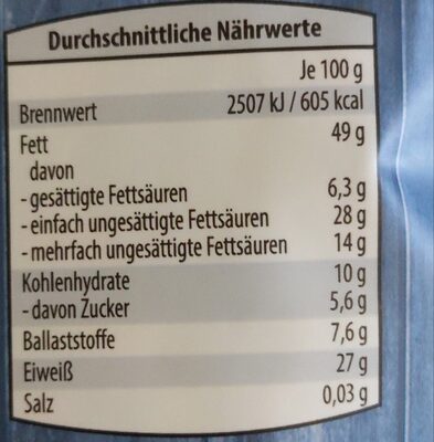 ALDI Trader Joe's Pistazienkerne  Geröstet ohne Salz 3.49€€ 100-g-Packung kg = 34.90€ - Nährwertangaben