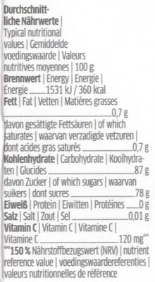 Dextro Energy Minis Cassisgeschmack - Tableau nutritionnel