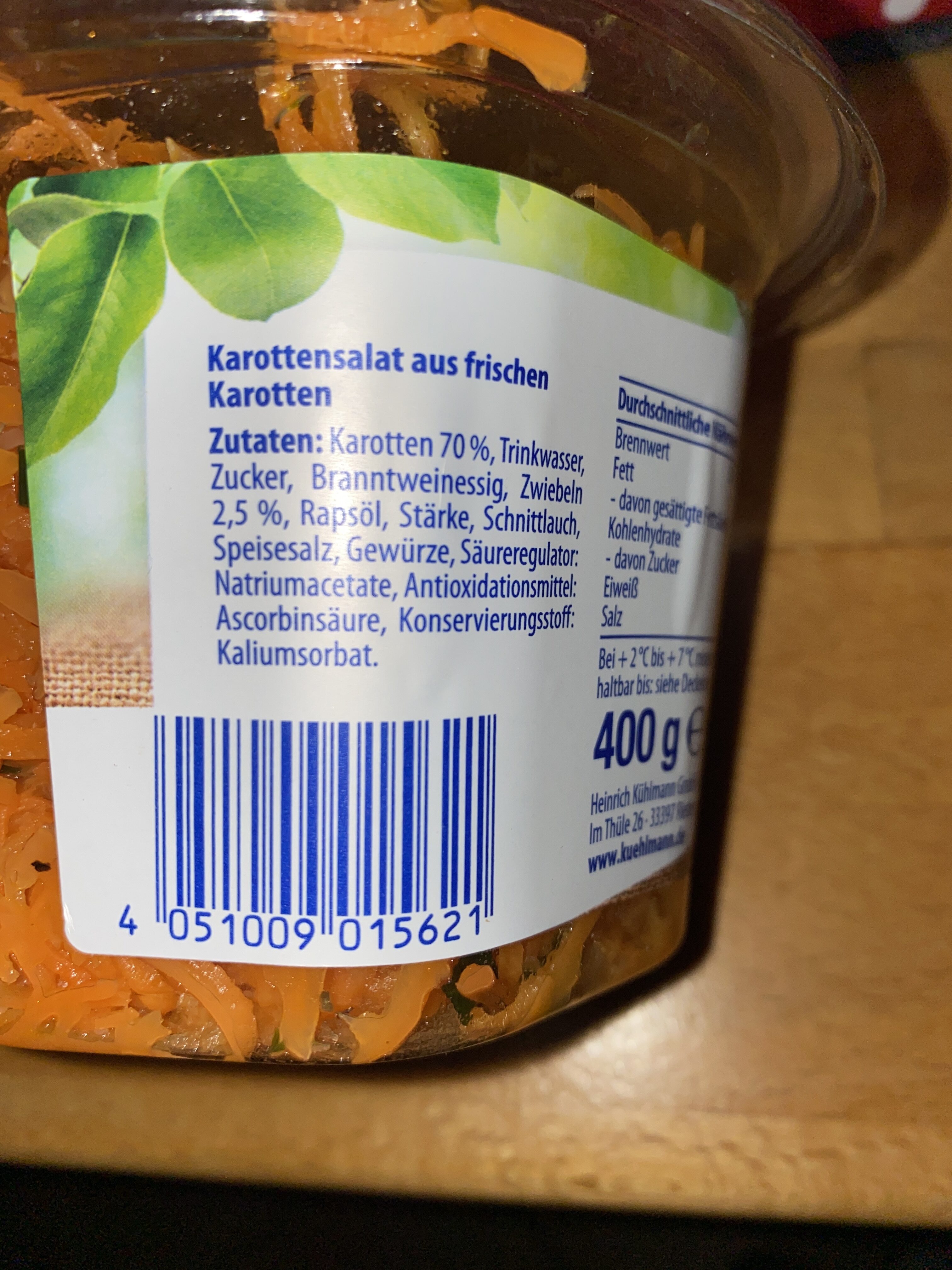Karottensalat - Zutaten