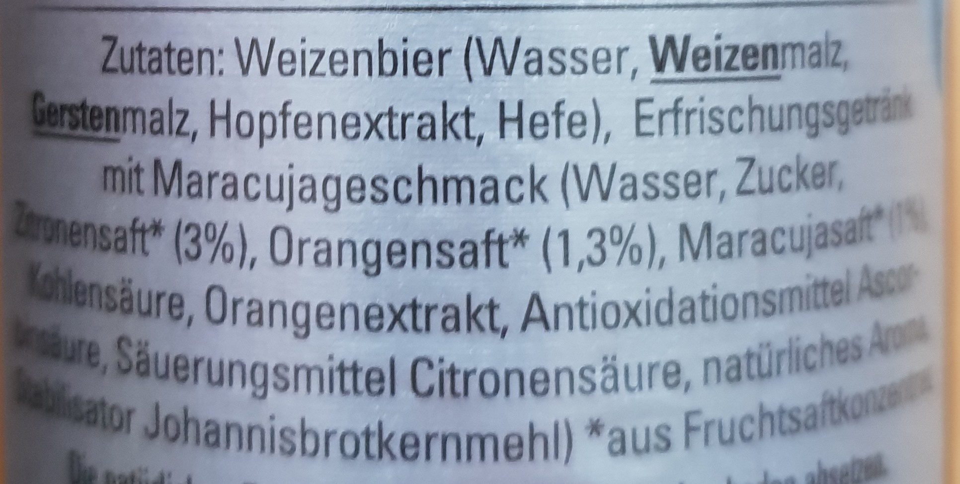 Weizen-Mix Maracuja - Ingredients - de