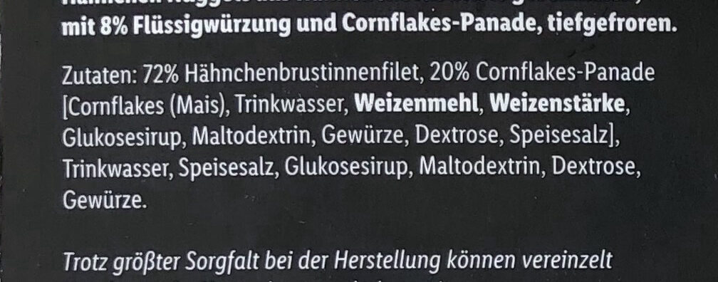 Hähnchen-Nuggets Cornflakes - Ingredients - de