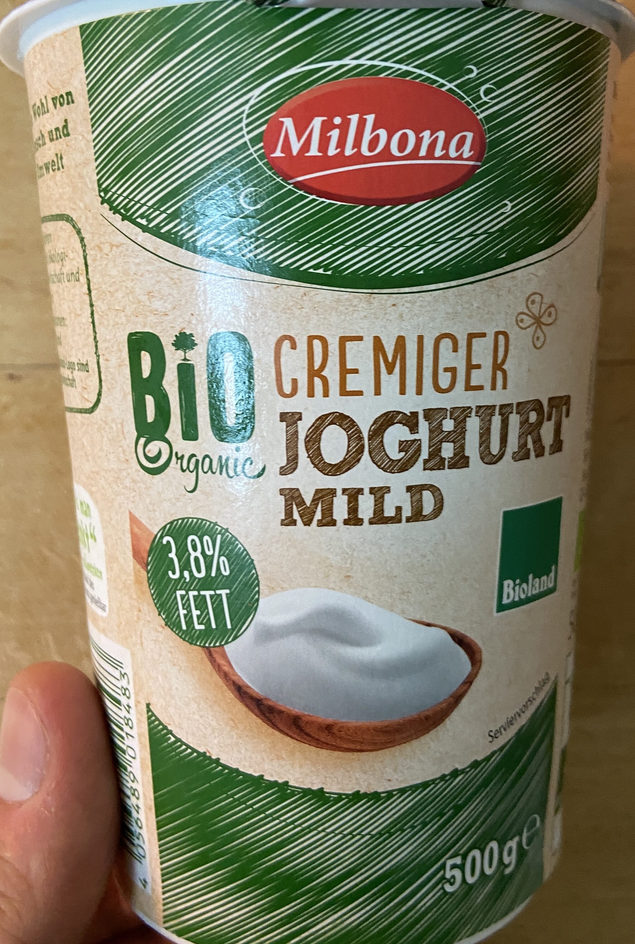 Bio Organic Cremiger Joghurt Mild (3,8% Fett) - Milbona - 500 g