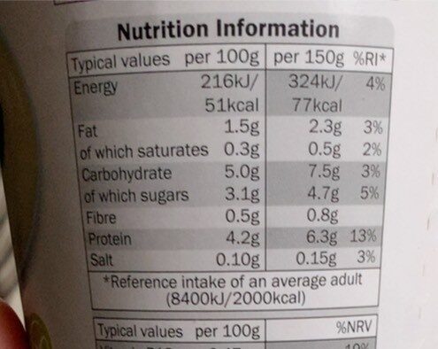 Plain soya pot - Información nutricional - en