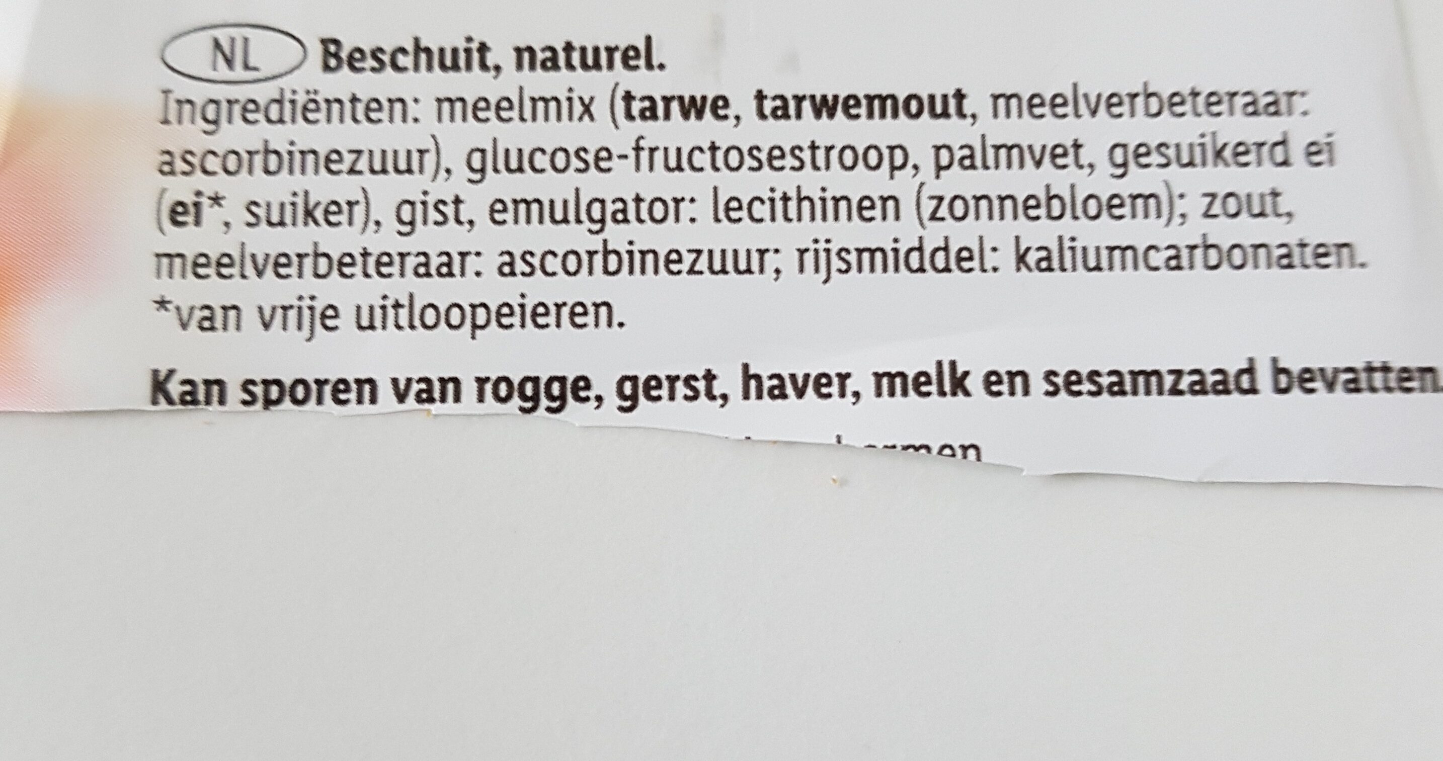Beschuit Naturel - Ingredienser - nl
