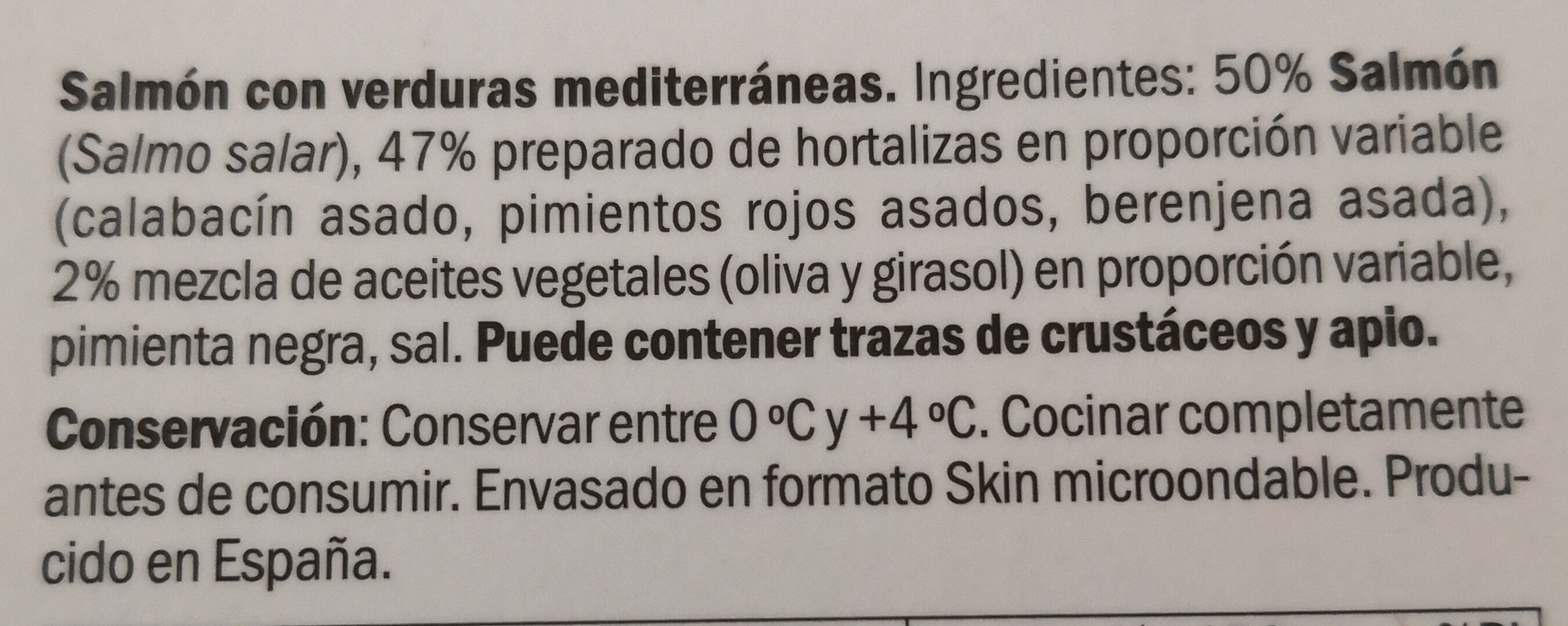 Salmón para cocinar al vapor verduras mediterráneas - Ingredientes