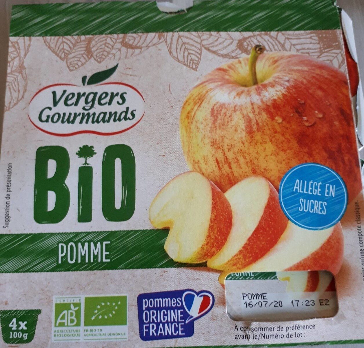 Vergers gourmands bio pomme - Product - fr
