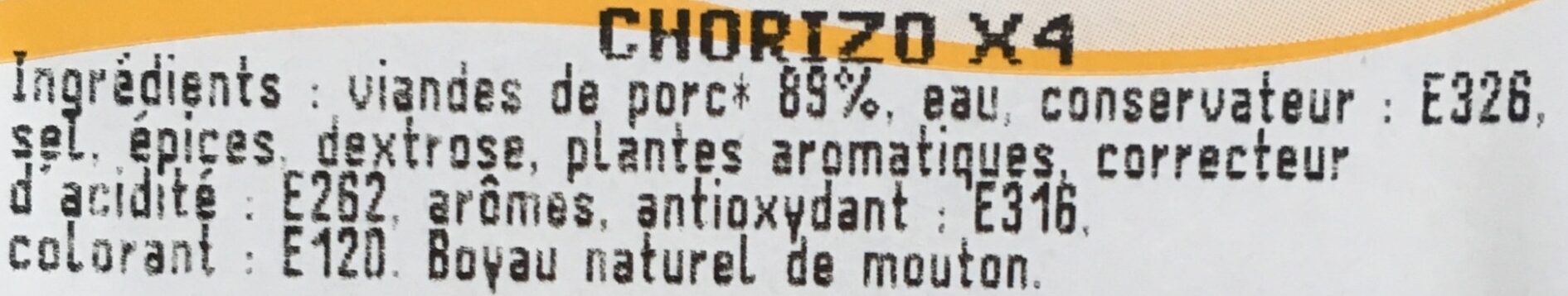 Chorizo frais à griller - Zutaten - fr