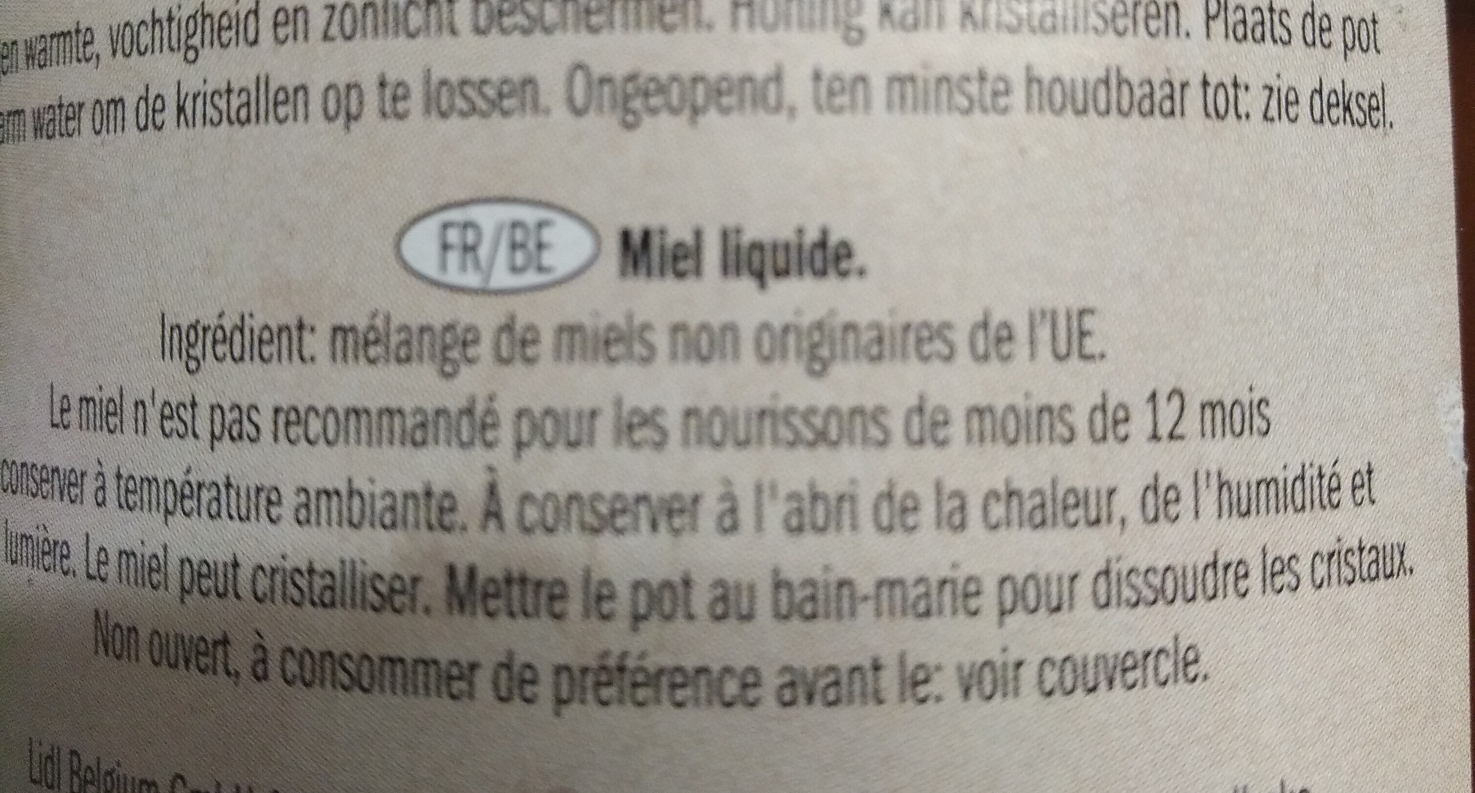 Miel liquide - Ingrediënten - fr