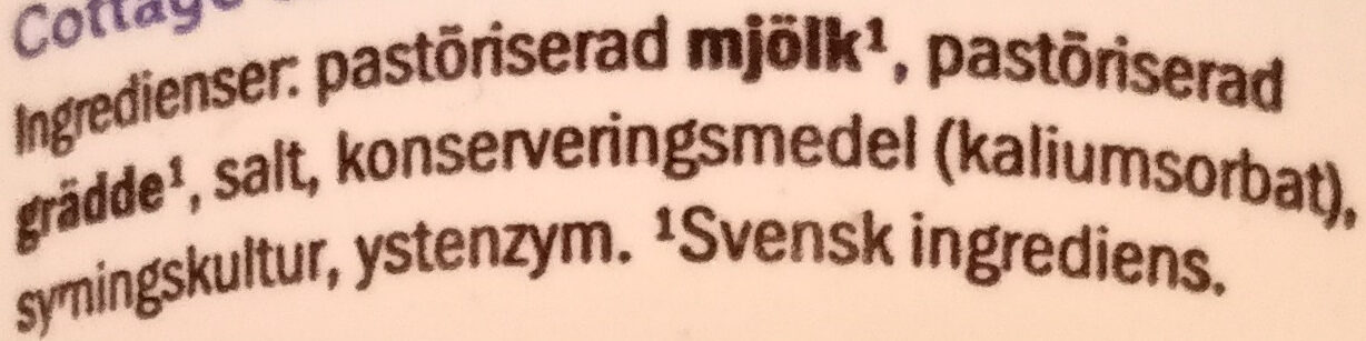 Ängens Svensk Cottage cheese - Ingredienser
