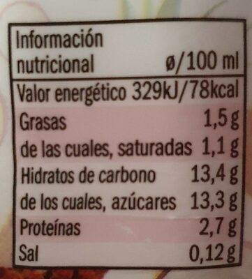 Yogur Cremoso Piña Colada - Información nutricional