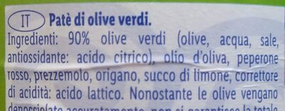 Paté di olive verdi - Ingrediënten - it