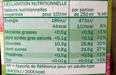 Jus de pomme - Nutrition facts - it