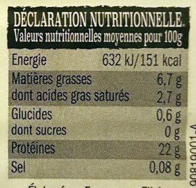 Faux-filet à griller - Nutrition facts - fr