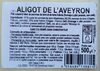 Alligot de l’Aveyron - Produit