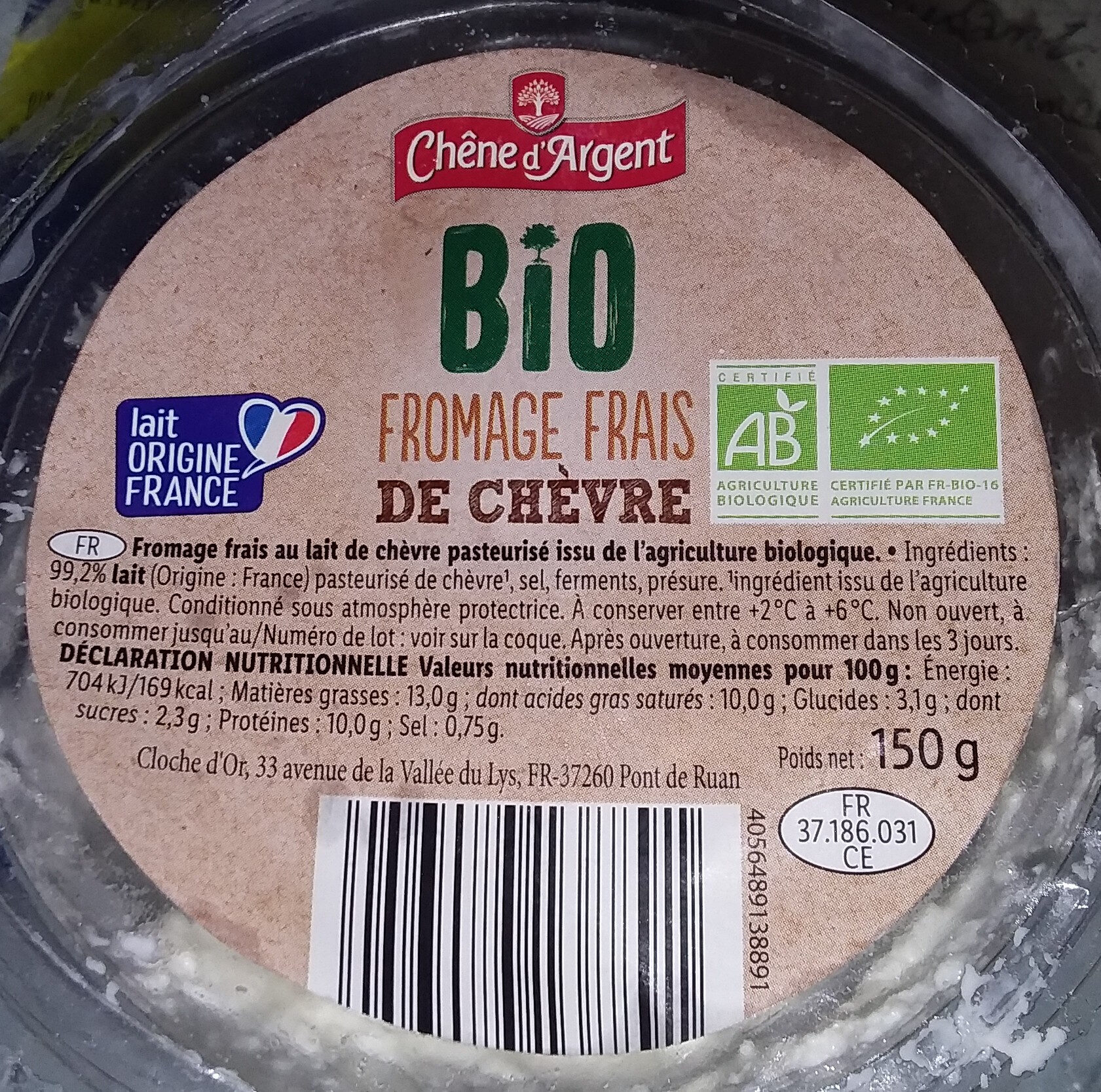 Fromage frais de chèvre - Ingredients - fr