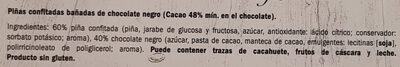 PIÑA CONFITADA BAÑADA EN CHOCOLATE NEGRO - Ingredientes