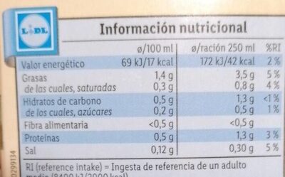 Bebida de almendras - Nutrition facts - es