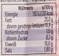 Schinkenfleischwurst - Tableau nutritionnel - de