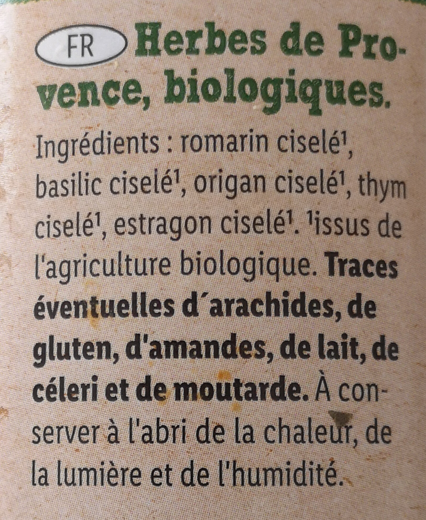 Bio Herbes de Provence - Ingrédients