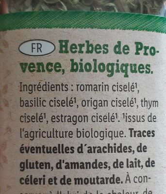 Bio Herbes de Provence - Tableau nutritionnel