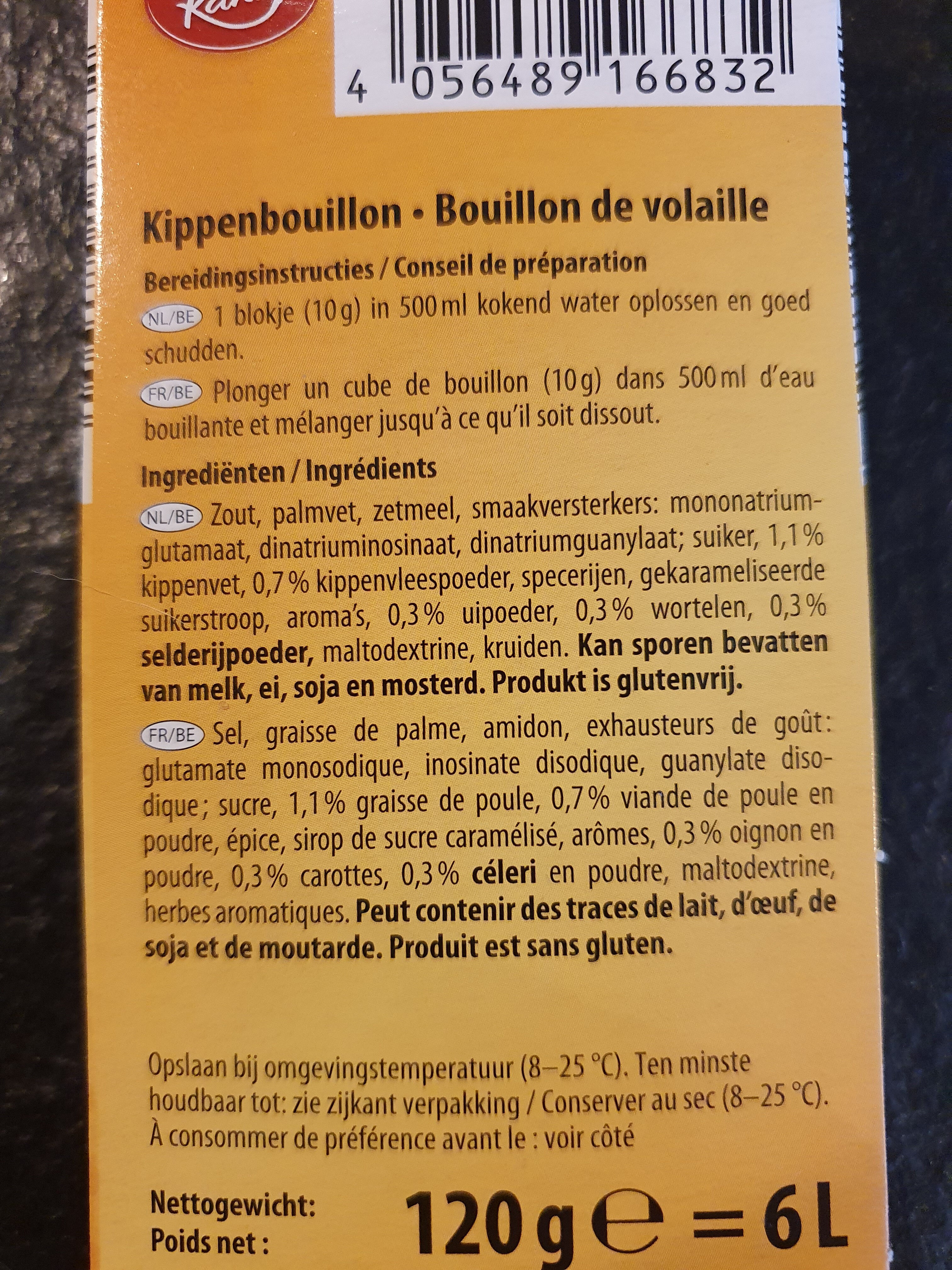 Brühe - Bouillon de volaille/Hühnerbrühe/Würfel - Ingrediënten