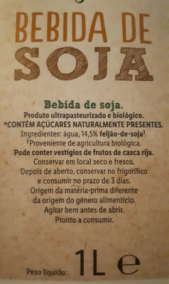 Bebida de Soja Bio - Ingredients - es