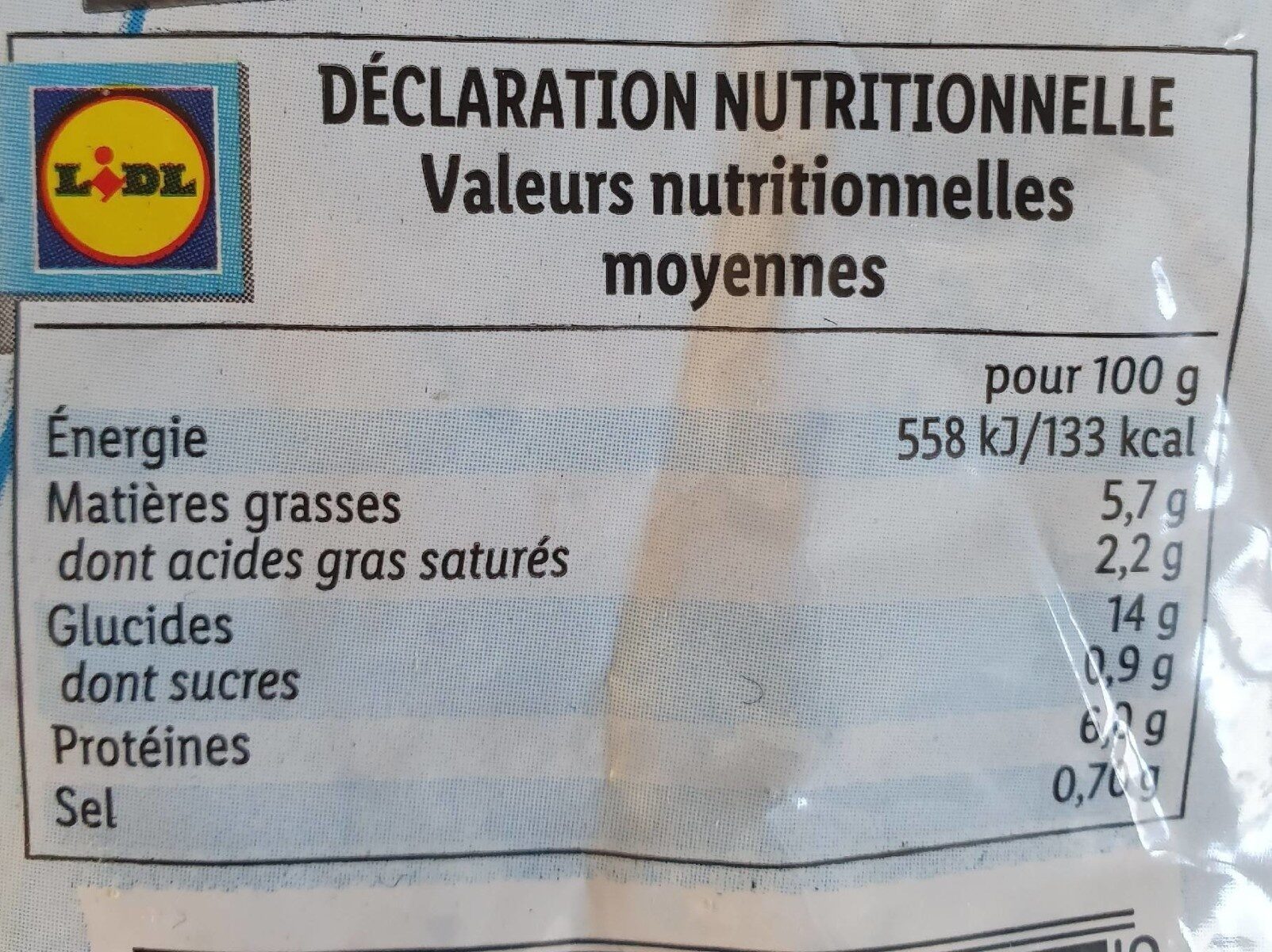 Penne au Saumon - Hranljiva vrednost - fr