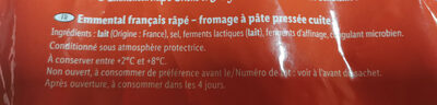 Emmental français râpé - Ingredients - fr