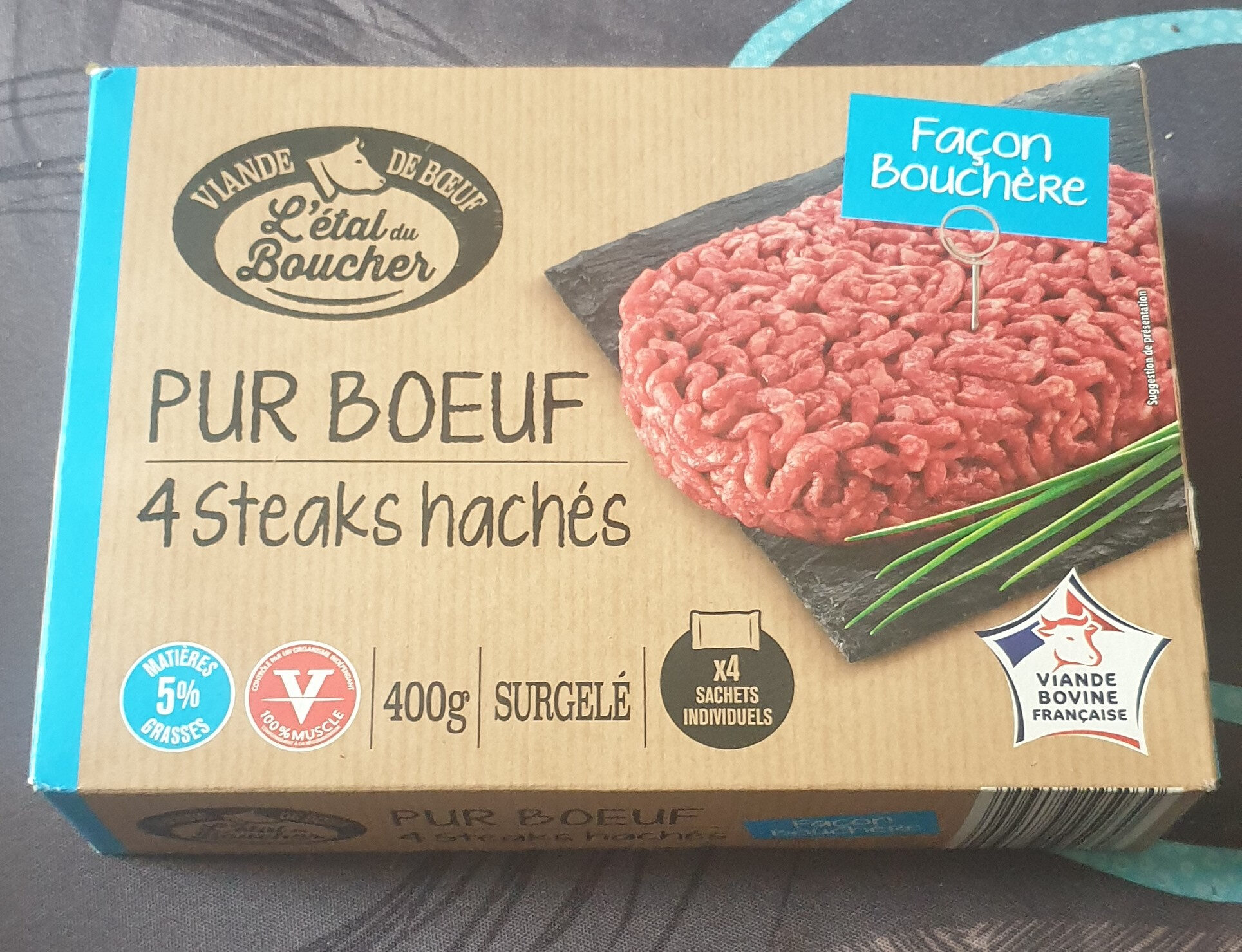 4 steaks hache pur boeuf - Product - fr