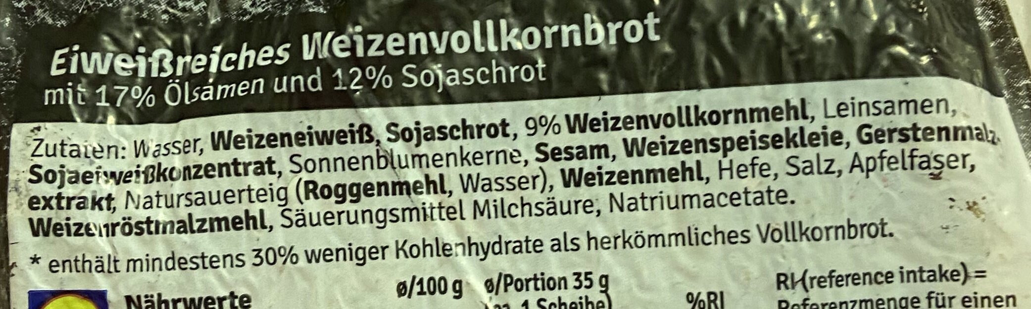 Eiweissbrot - Ingredients - de