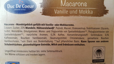 Macarons Vanilla y Moka - Zutaten