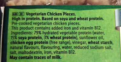Vegetarian chicken pieces - Zutaten - en