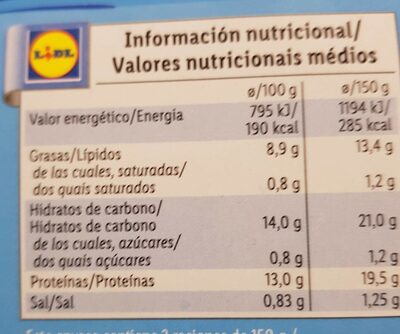 varitas de merluza - Informació nutricional - es