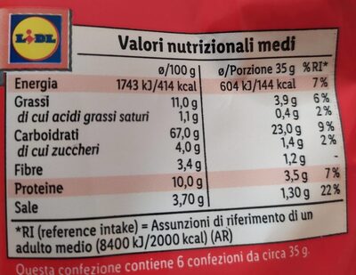 Stuzzichelle Gusto Ketchup - Valori nutrizionali