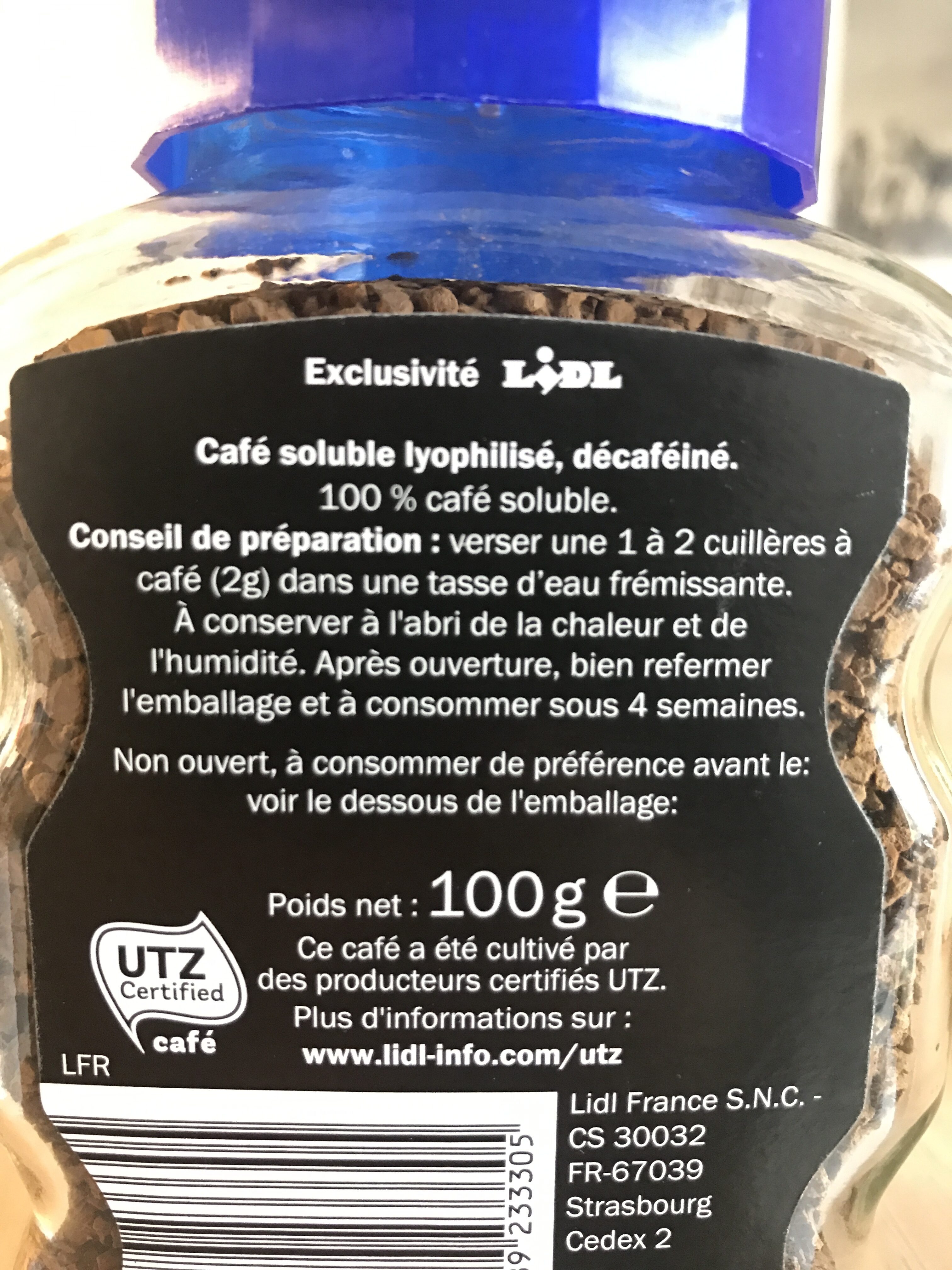 Café soluble décaféiné - Ingrediënten - fr