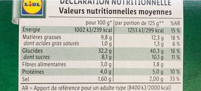 Nuggets vegan - Voedingswaarden - fr