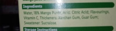 Mango juce drink - Ingredientes - en